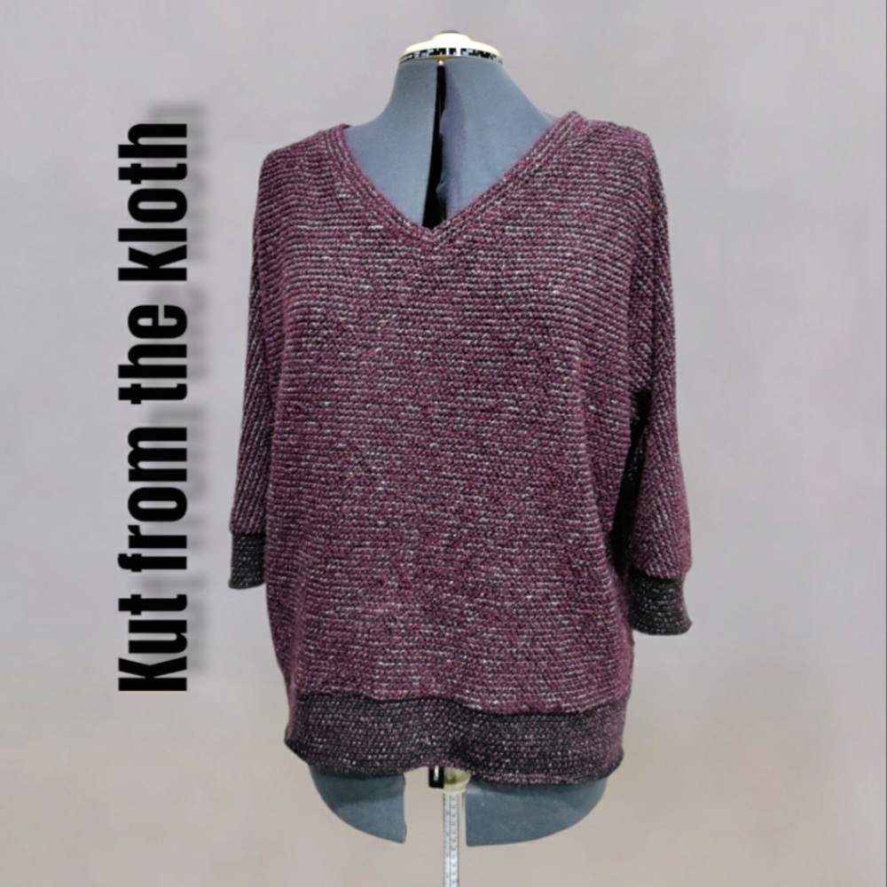 Kut from the Kloth Nancy Dolman burgundy sweater size Large